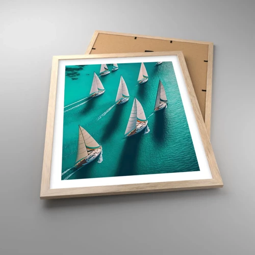 Poster in light oak frame - Competing with the Wind - 40x50 cm