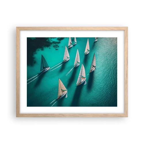 Poster in light oak frame - Competing with the Wind - 50x40 cm