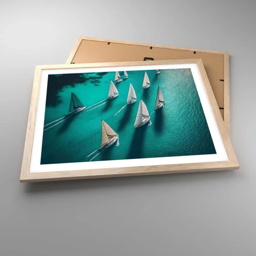 Poster in light oak frame - Competing with the Wind - 50x40 cm