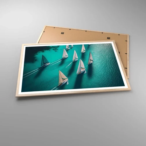 Poster in light oak frame - Competing with the Wind - 91x61 cm