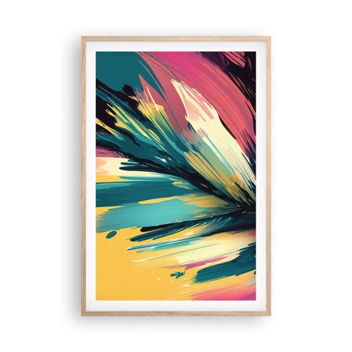 Poster in light oak frame - Composition -Explosion of Joy - 61x91 cm