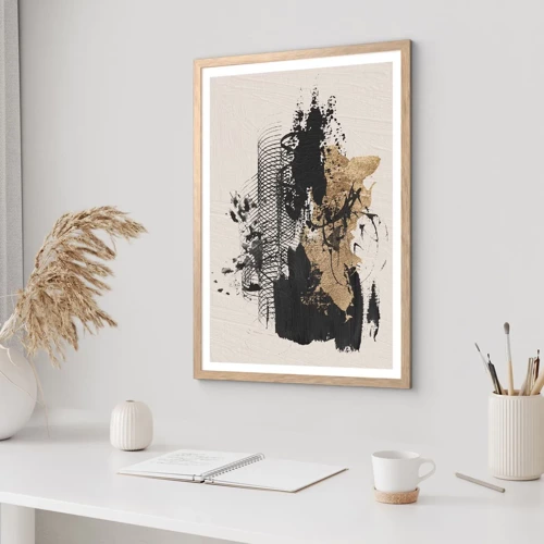 Poster in light oak frame - Composition With Passion - 30x40 cm