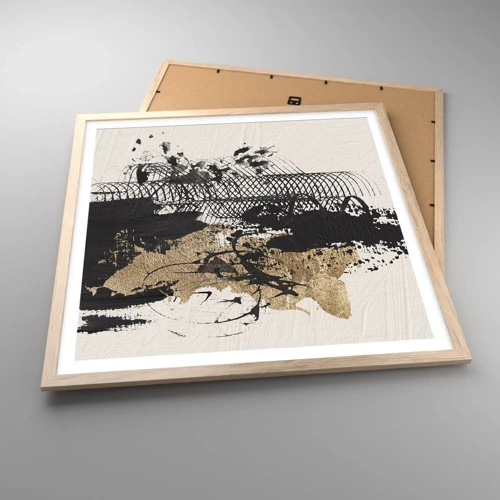 Poster in light oak frame - Composition With Passion - 60x60 cm