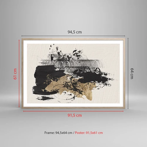 Poster in light oak frame - Composition With Passion - 91x61 cm