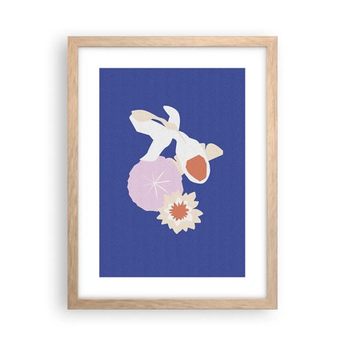 Poster in light oak frame - Composition of Flowers and Buds - 30x40 cm