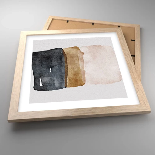 Poster in light oak frame - Composition of the Colours of the Soil - 30x30 cm