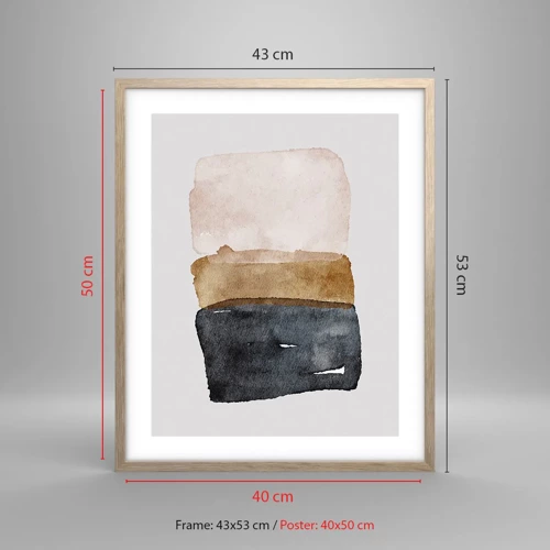 Poster in light oak frame - Composition of the Colours of the Soil - 40x50 cm