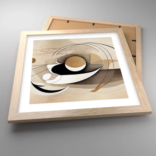 Poster in light oak frame - Composition -the Heart of Things - 30x30 cm