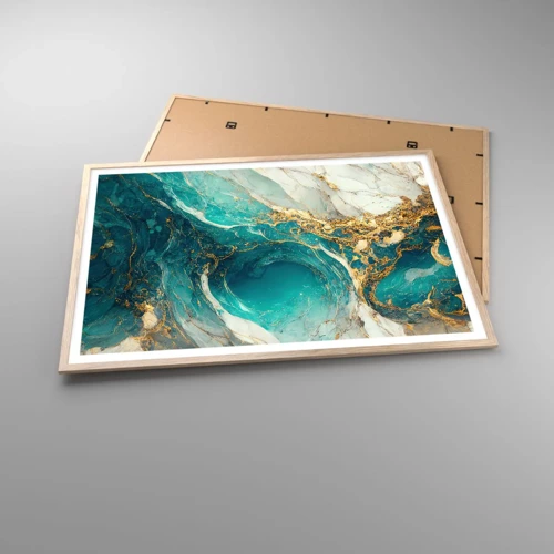 Poster in light oak frame - Composition with Veins of Gold - 100x70 cm