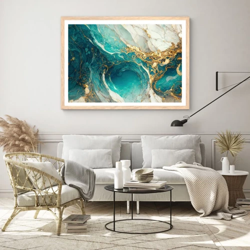 Poster in light oak frame - Composition with Veins of Gold - 100x70 cm