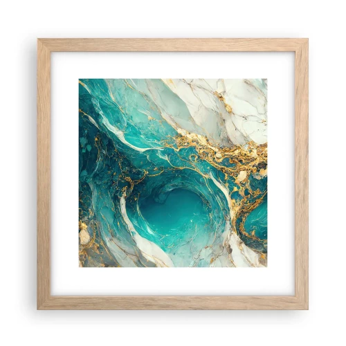 Poster in light oak frame - Composition with Veins of Gold - 30x30 cm