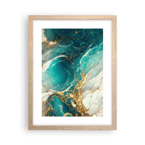 Poster in light oak frame - Composition with Veins of Gold - 30x40 cm
