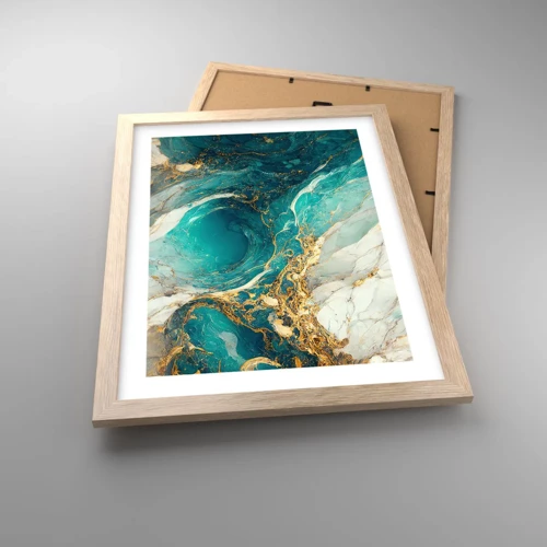 Poster in light oak frame - Composition with Veins of Gold - 30x40 cm