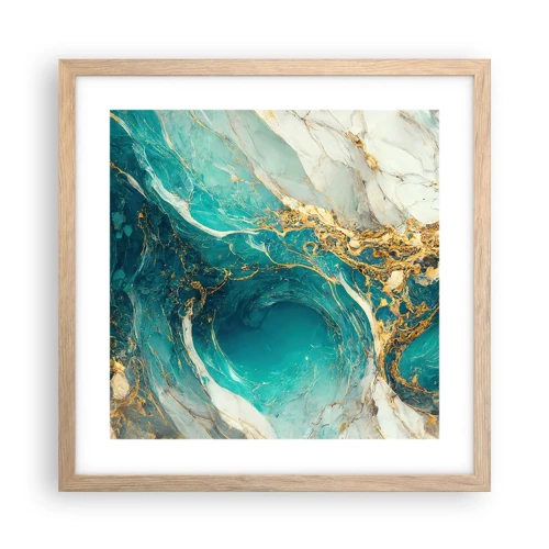 Poster in light oak frame - Composition with Veins of Gold - 40x40 cm