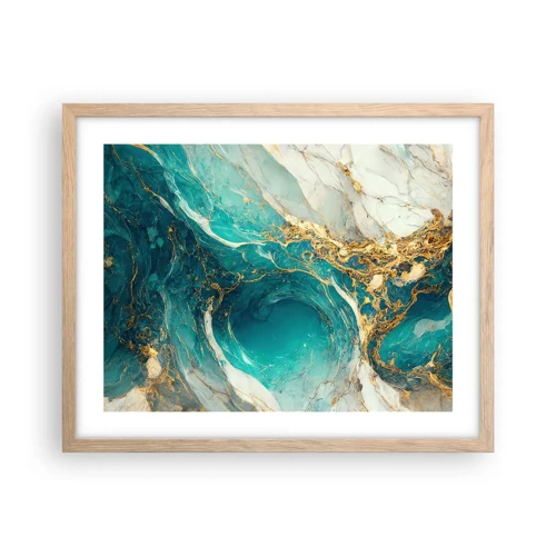 Poster in light oak frame - Composition with Veins of Gold - 50x40 cm