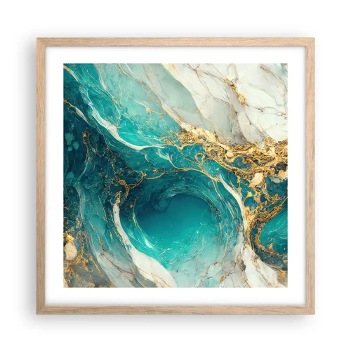 Poster in light oak frame - Composition with Veins of Gold - 50x50 cm