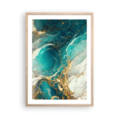 Poster in light oak frame - Composition with Veins of Gold - 50x70 cm