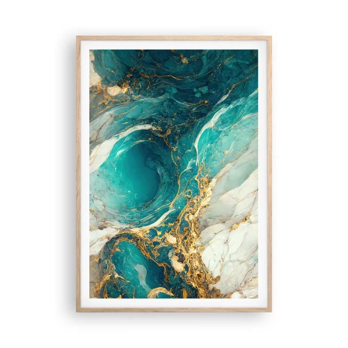 Poster in light oak frame - Composition with Veins of Gold - 70x100 cm