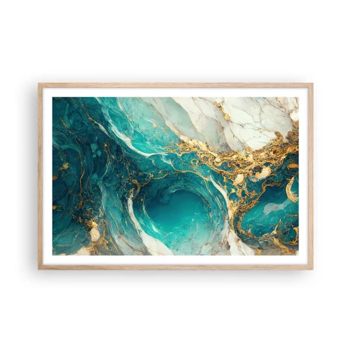 Poster in light oak frame - Composition with Veins of Gold - 91x61 cm