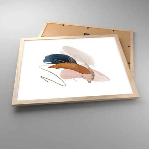 Poster in light oak frame - Composition with Wings - 50x40 cm