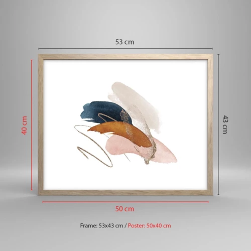 Poster in light oak frame - Composition with Wings - 50x40 cm