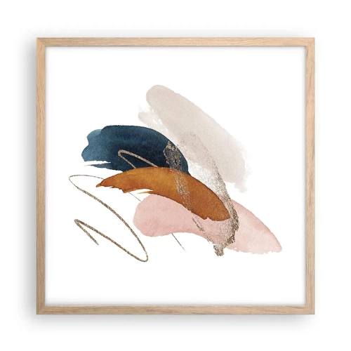 Poster in light oak frame - Composition with Wings - 50x50 cm