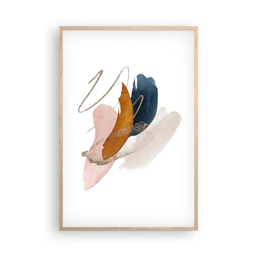 Poster in light oak frame - Composition with Wings - 61x91 cm