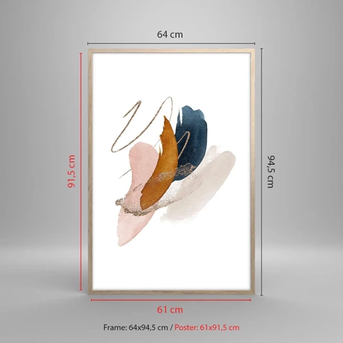 Poster in light oak frame - Composition with Wings - 61x91 cm