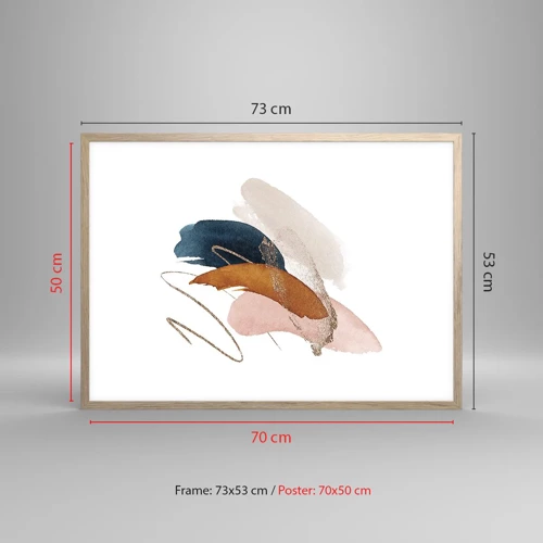 Poster in light oak frame - Composition with Wings - 70x50 cm