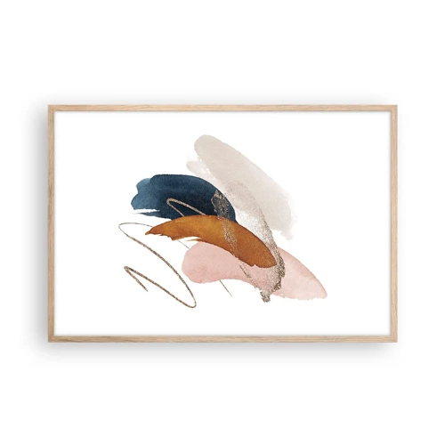 Poster in light oak frame - Composition with Wings - 91x61 cm