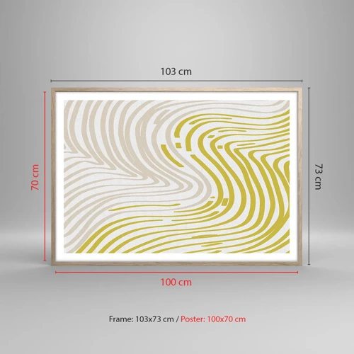 Poster in light oak frame - Composition with a Gentle Curve - 100x70 cm