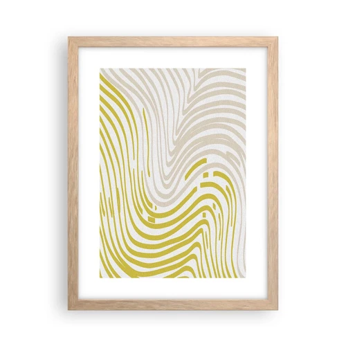 Poster in light oak frame - Composition with a Gentle Curve - 30x40 cm