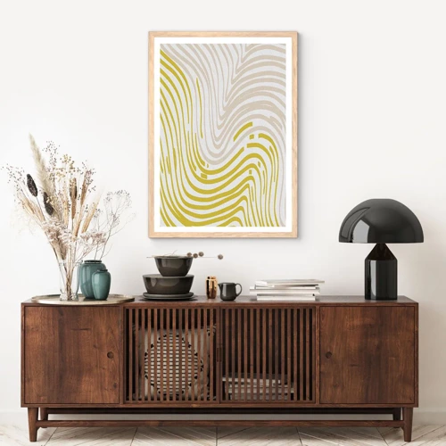 Poster in light oak frame - Composition with a Gentle Curve - 30x40 cm