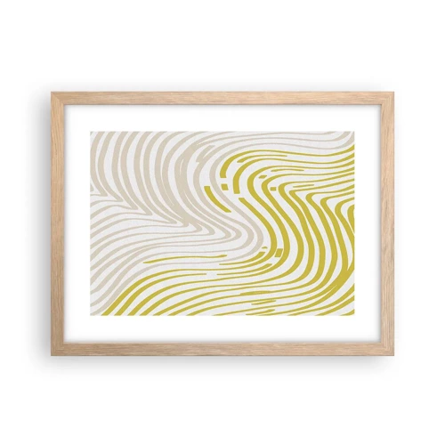Poster in light oak frame - Composition with a Gentle Curve - 40x30 cm