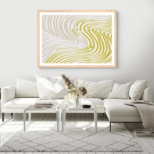 Poster in light oak frame - Composition with a Gentle Curve - 40x30 cm