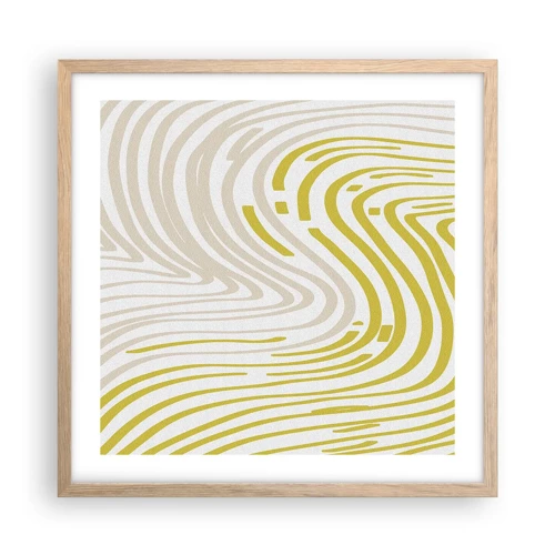 Poster in light oak frame - Composition with a Gentle Curve - 50x50 cm