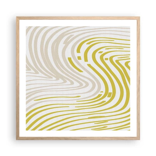 Poster in light oak frame - Composition with a Gentle Curve - 60x60 cm