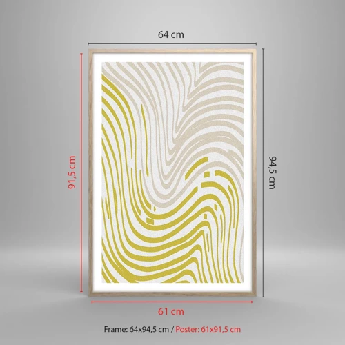 Poster in light oak frame - Composition with a Gentle Curve - 61x91 cm