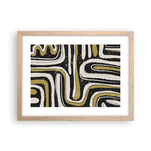 Poster in light oak frame - Compositions: Tracks and Alleys - 40x30 cm