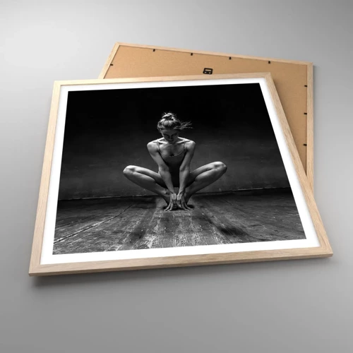 Poster in light oak frame - Concentration of Dancing Energy - 60x60 cm