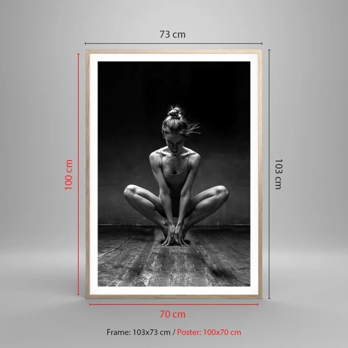 Poster in light oak frame - Concentration of Dancing Energy - 70x100 cm