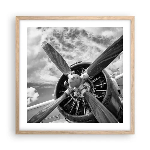 Poster in light oak frame - Conquerer of the Skies - 50x50 cm