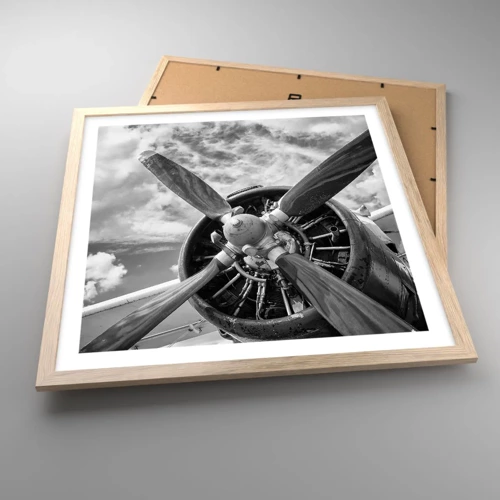 Poster in light oak frame - Conquerer of the Skies - 50x50 cm