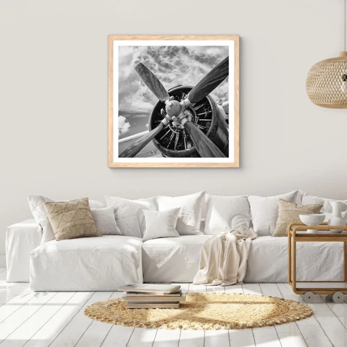 Poster in light oak frame - Conquerer of the Skies - 60x60 cm