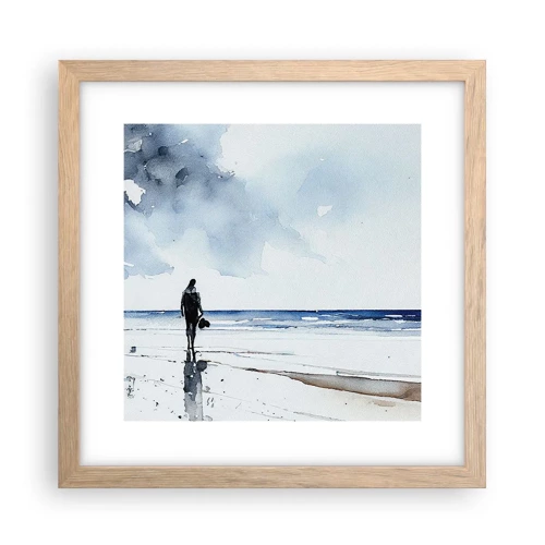 Poster in light oak frame - Conversation with the Sea - 30x30 cm