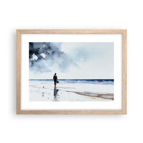 Poster in light oak frame - Conversation with the Sea - 40x30 cm