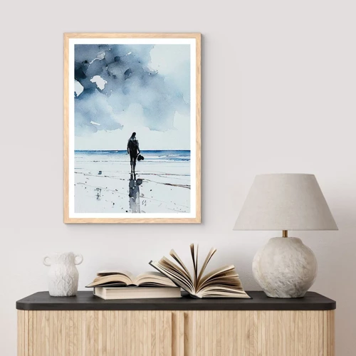 Poster in light oak frame - Conversation with the Sea - 40x50 cm