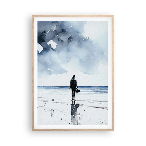 Poster in light oak frame - Conversation with the Sea - 70x100 cm