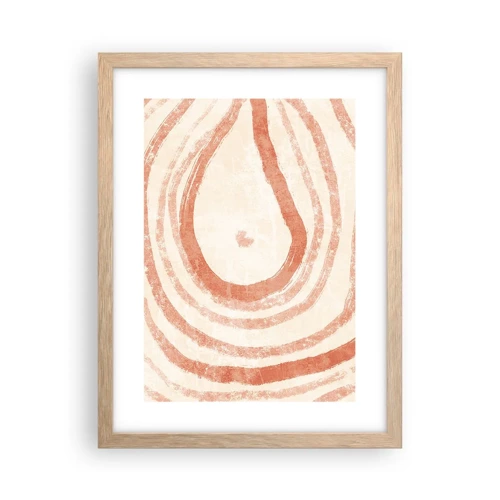 Poster in light oak frame - Coral Circles - Composition - 30x40 cm