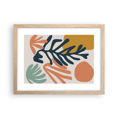 Poster in light oak frame - Coral Sea - 40x30 cm